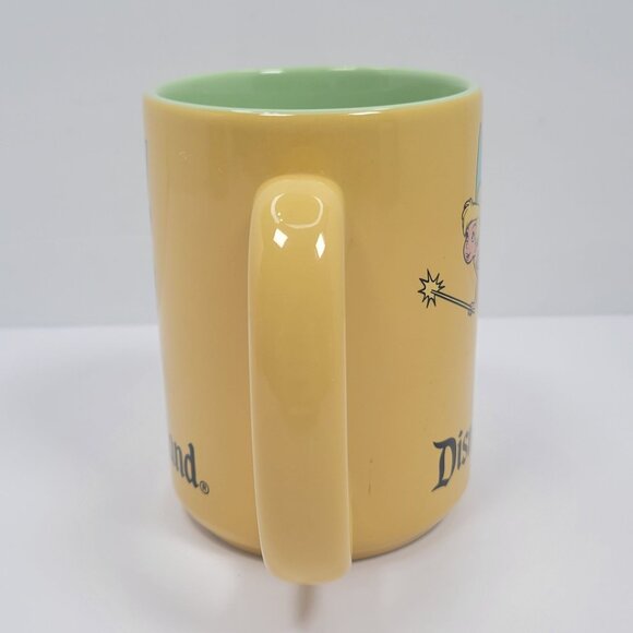 VTG Disneyland Tinkerbell Yellow Green Ceramic Coffee Mug - Picture 3 of 8